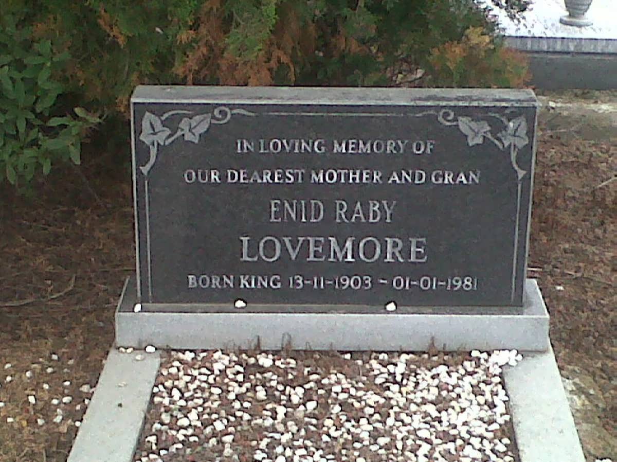 LOVEMORE Enid Raby 1903-1981