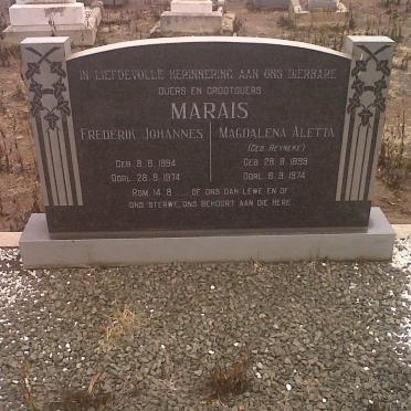 MARAIS Frederik Johannes 1894-1974 &amp; Magdalena Aletta REYNEKE 1899-1974