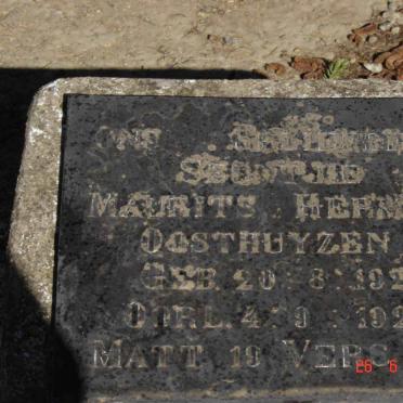 OOSTHUYZEN Maurits Herman 1923-1923