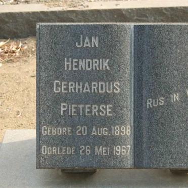 PIETERSE Jan Hendrik Gerhardus 1898-1967