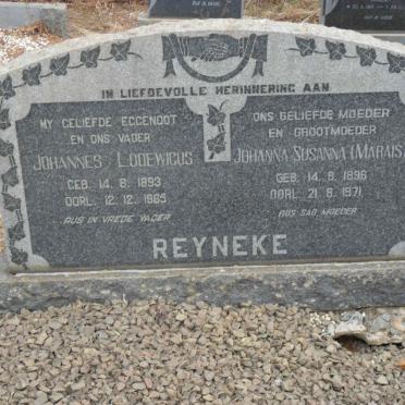 REYNEKE Johannes Lodewicus 1893-1965 &amp; Johanna Susanna MARAIS 1896-1971