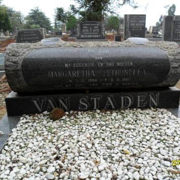 STADEN Margaretha Petronella, van 1956-1981