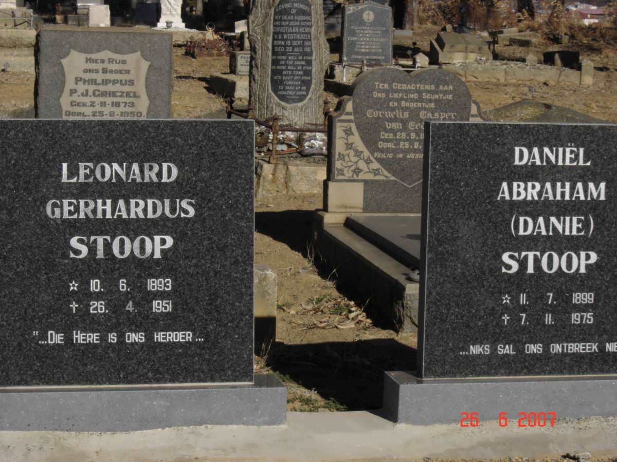 STOOP Leonard Gerhardus 1893-1951 :: STOOP Daniël Abraham STOOP 1899-1975