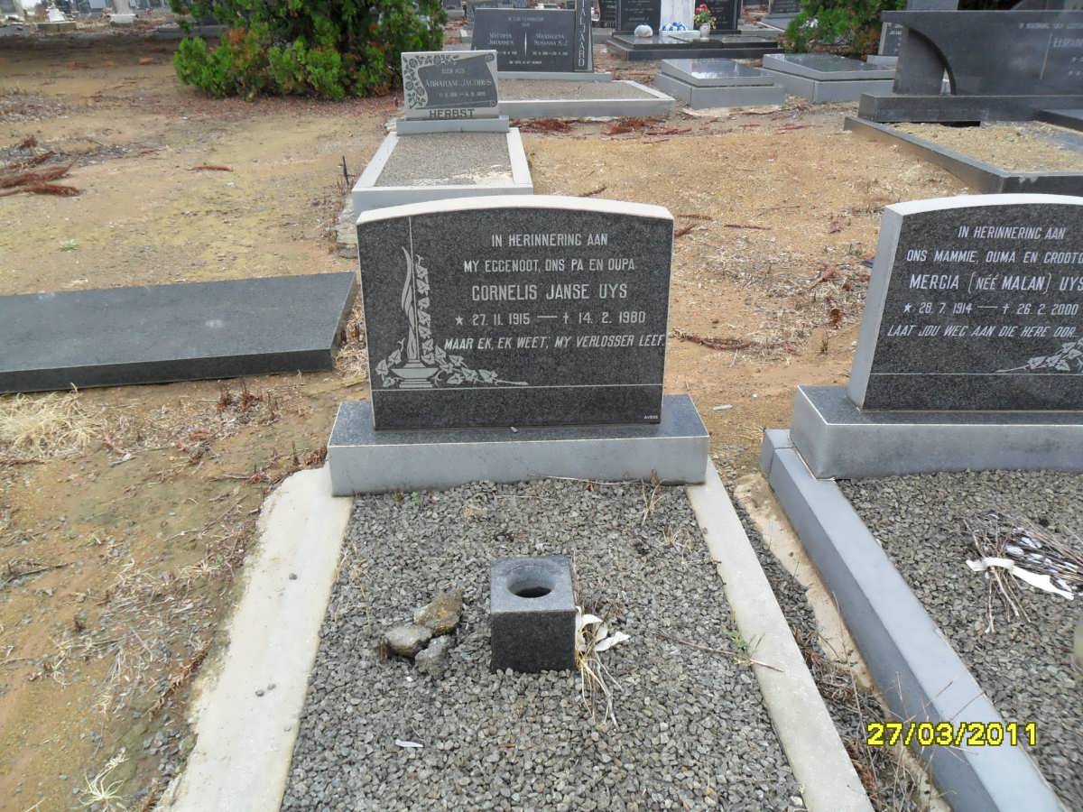 UYS Cornelis Janse 1915-1980 &amp; Mercia MALAN 1914-2000