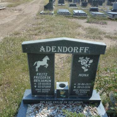 ADENDORFF Fritz Fredirik Benjamin 1921-1997 &amp; Mona 1933-1996