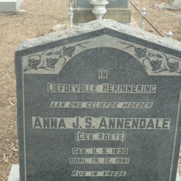 ANNENDALE Anna J.S. nee ROETS 1890-1961
