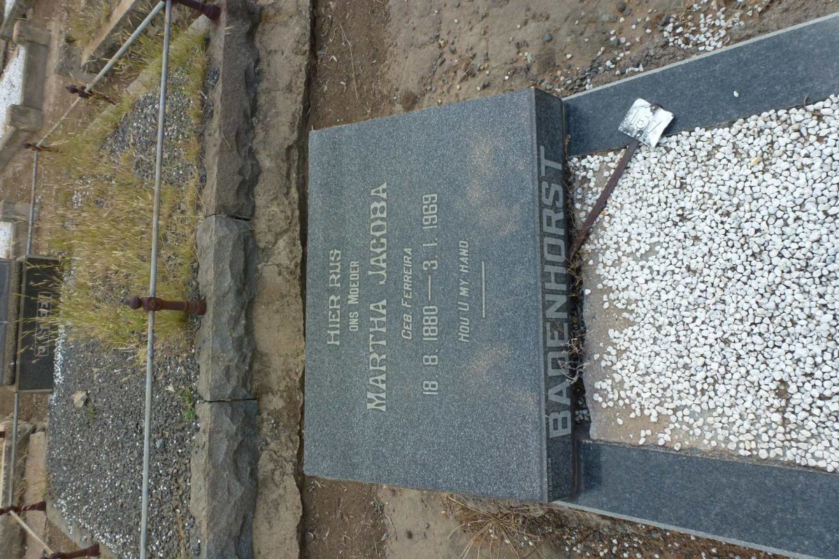 BADENHORST Martha Jacoba nee FERREIRA 1880-1969