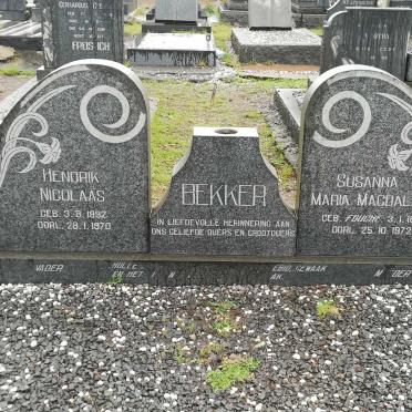 BEKKER Hendrik Nicolaas 1892-1970 & Susanna Maria Magdalena 1899-1972