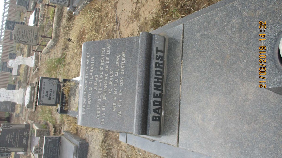 BADENHORST Ignatius Stephanus 1911-1951