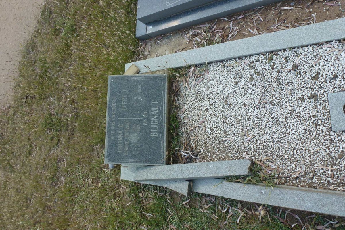 BLIGNAUT Evert P. 1897-1936 & Johanna C. COETZEE 1896-1930