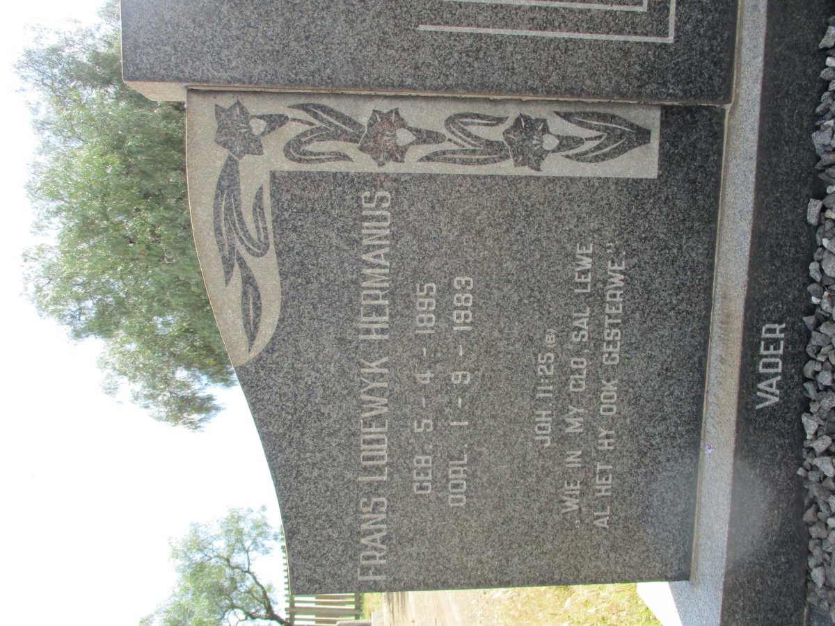 CLOETE Frans Lodewyk Hermanus 1895-1983 & Susanna Maria FERREIRA 1898-1966