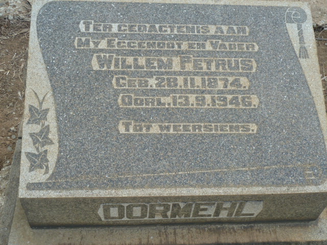 DORMEHL Willem Petrus 1874-1946