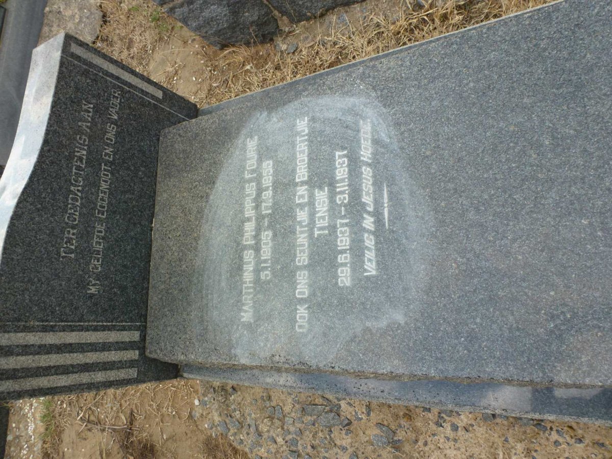 FOURIE Marthinus Philippus 1905-1955 :: FOURIE Tiensie 1937-1937
