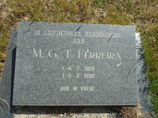 FERREIRA M.G.T. 1928-1988
