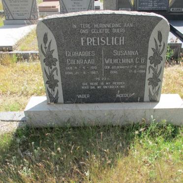 FREISLICH Gerhardes Coenraad 1910-1967 &amp; Susanna Wilhelmina C.B. GELDENHUYS 1921-1984