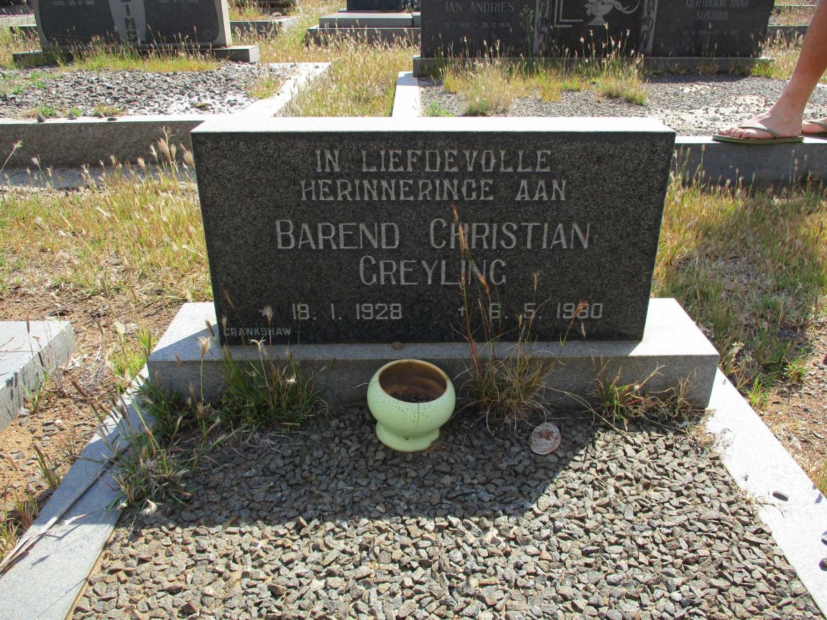 GREYLING Barend Christian 1928-1980