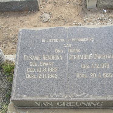 GREUNING Gerhardus Christiaan, van 1879-1956 & Elsabie Hendrina SWART 1883-1943