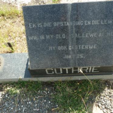 GUTHRIE William 1904-1966 &amp; Hendrika Francina HORN 1904-1976