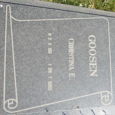 GOOSEN Christina E. 1911-1983