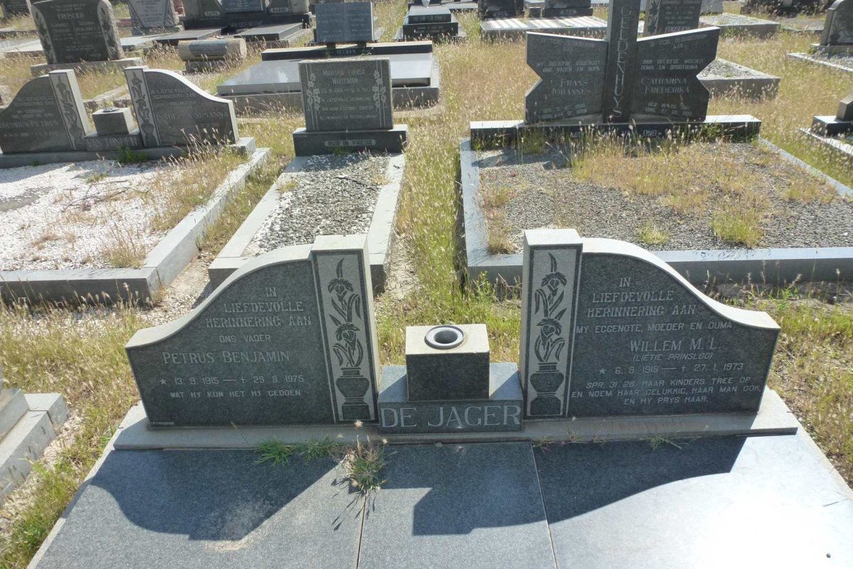 JAGER Petrus Benjamin, de 1915-1975 & Willem M.L. PRINSLOO 1918-1973