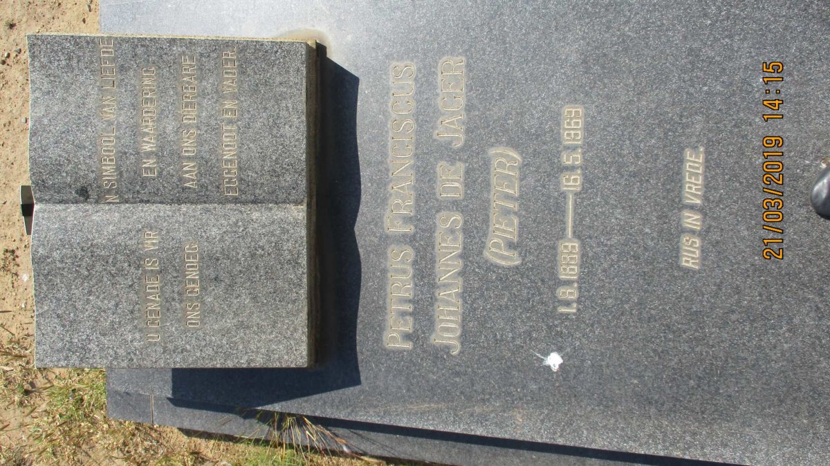 JAGER Petrus Franciscus Johannes, de 1889-1969