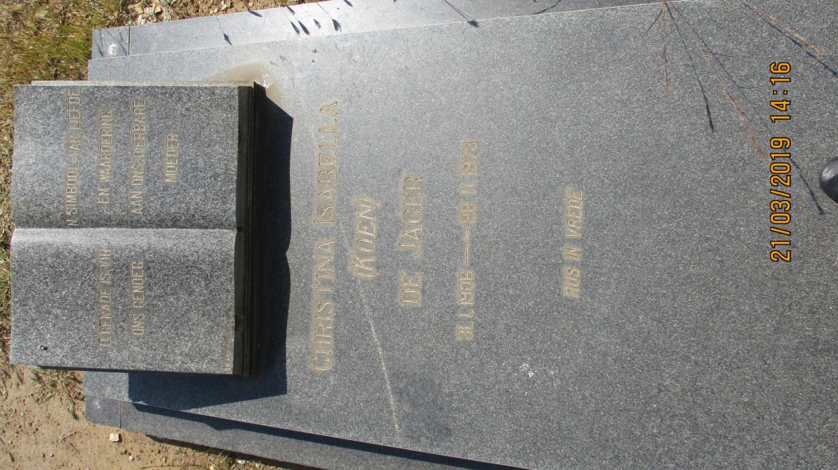 JAGER Christina Isabella, de nee KOEN 1906-1973