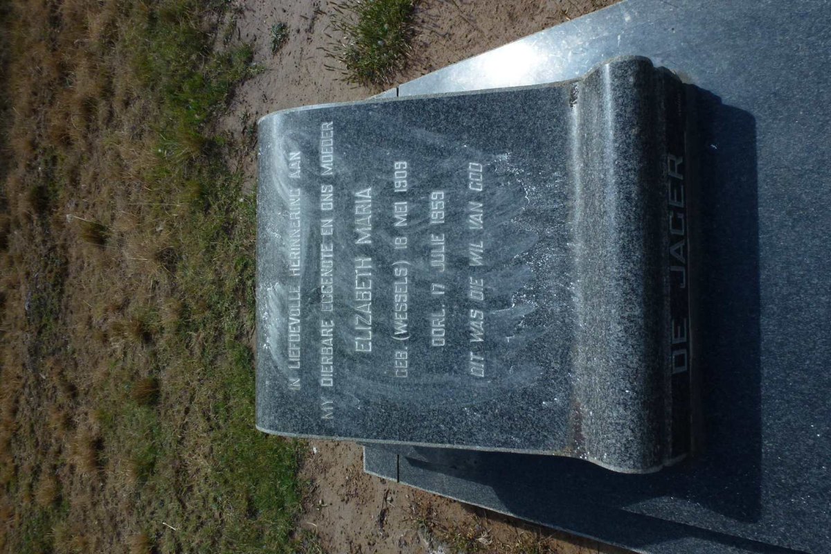 JAGER Elizabeth Maria, de nee WESSELS 1909-1959