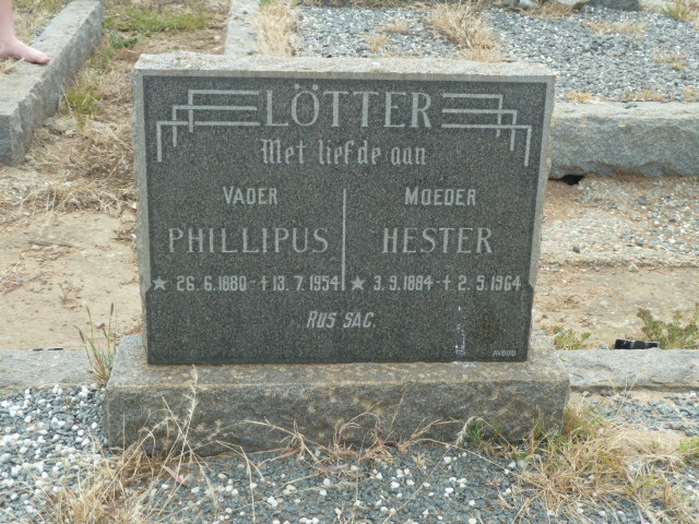LOTTER Phillipus 1880-1954 & Hester 1884-1964