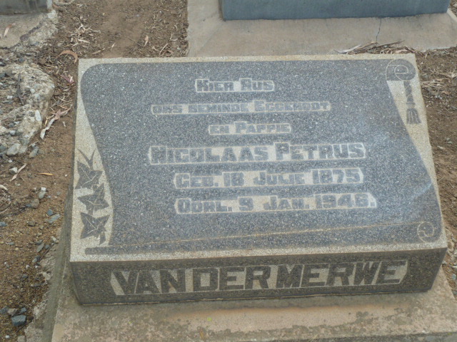 MERWE Nicolaas Petrus, van der 1875-1946