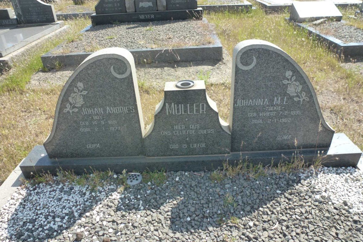 MULLER Johan Andries 1881-1977 & Johanna M.E. VIVIERS 1895-1982