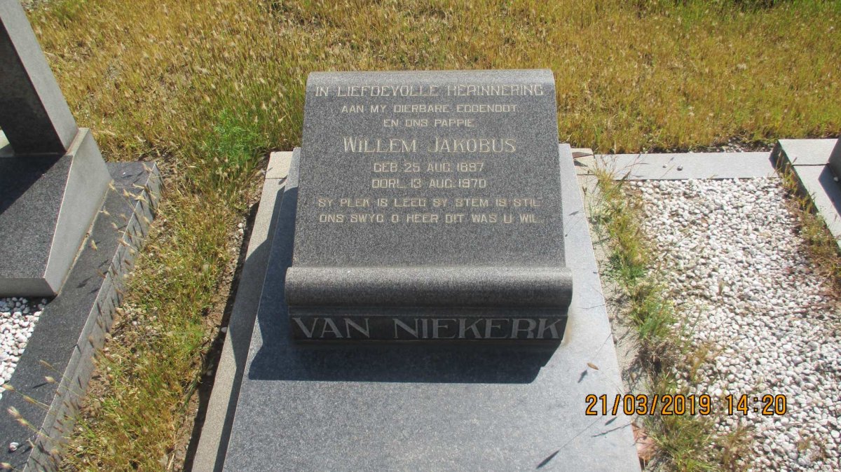 NIEKERK Willem Jakobus, van 1897-1970