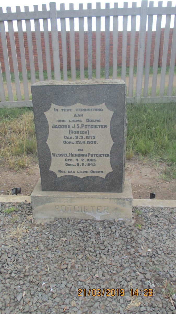 POTGIETER Wessel Hendrik 1865-1942 & Jacoba J.S. ROBSON 1875-1938