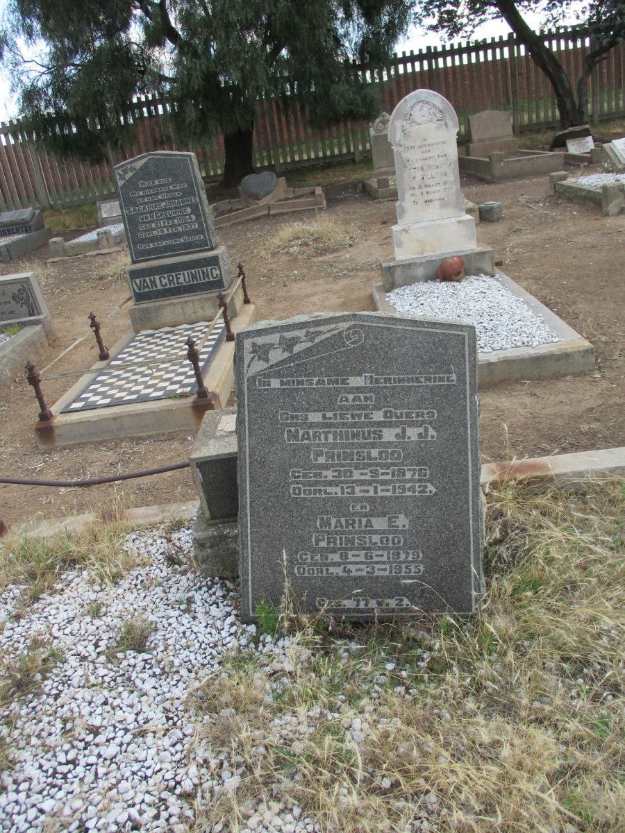 PRINSLOO Marthinus J.J. 1876-1942 &amp; Maria E. 1879-1955