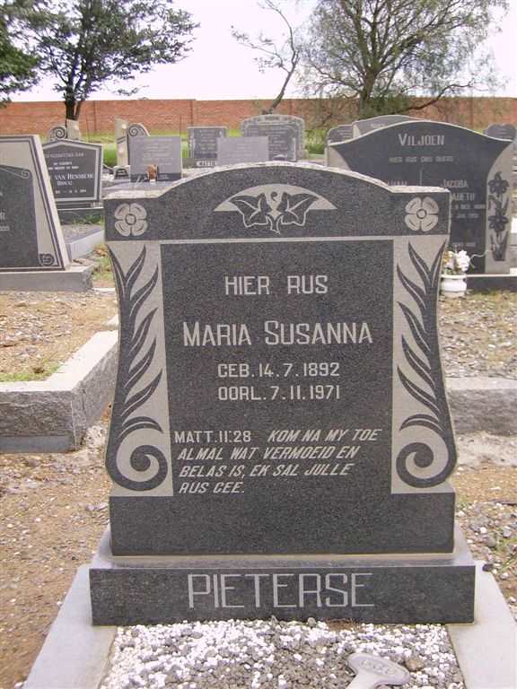 PIETERSE Maria Susanna 1892-1971
