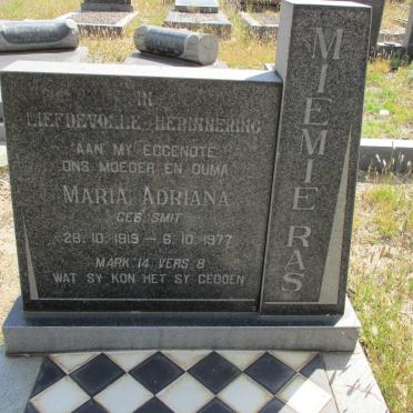 RAS Maria Adriana nee SMIT 1919-1977