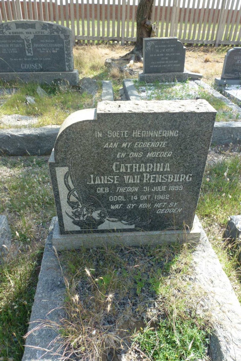RENSBURG Catharina, Janse van nee THERON 1899-1962