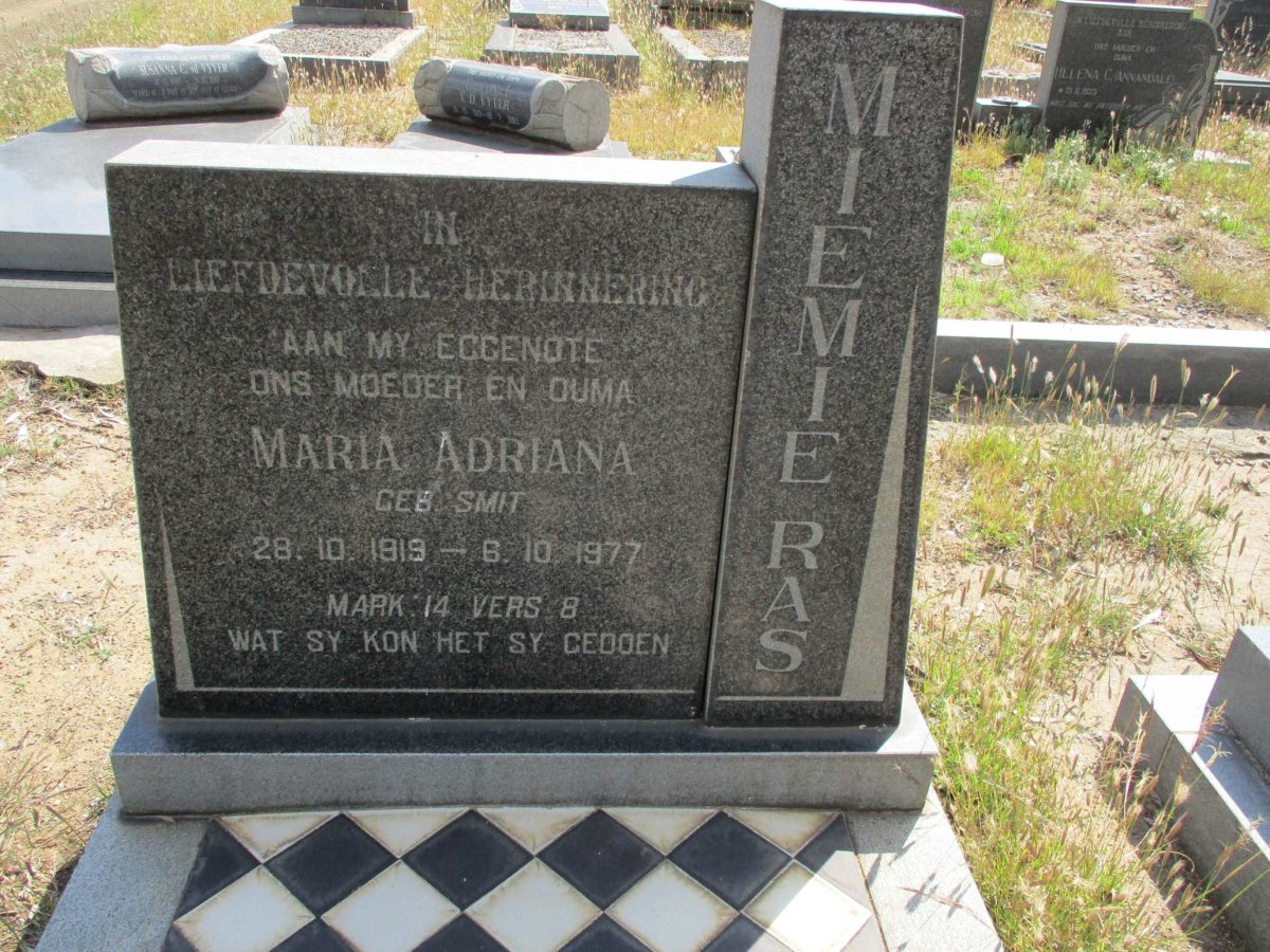 RAS Maria Adriana nee SMIT 1919-1977