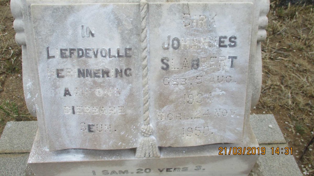 SLABBERT Dirk Johannes 1934-1950