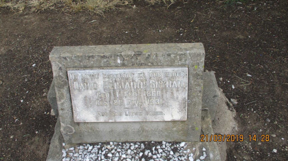 SNYMAN David Benjamin 1860-1931