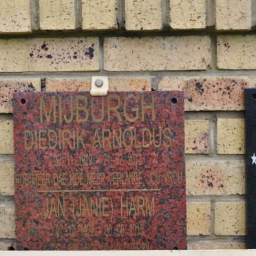 MIJBURGH Diedirik Arnoldus 1929-2012 &amp; Jan Harm 1922-2015