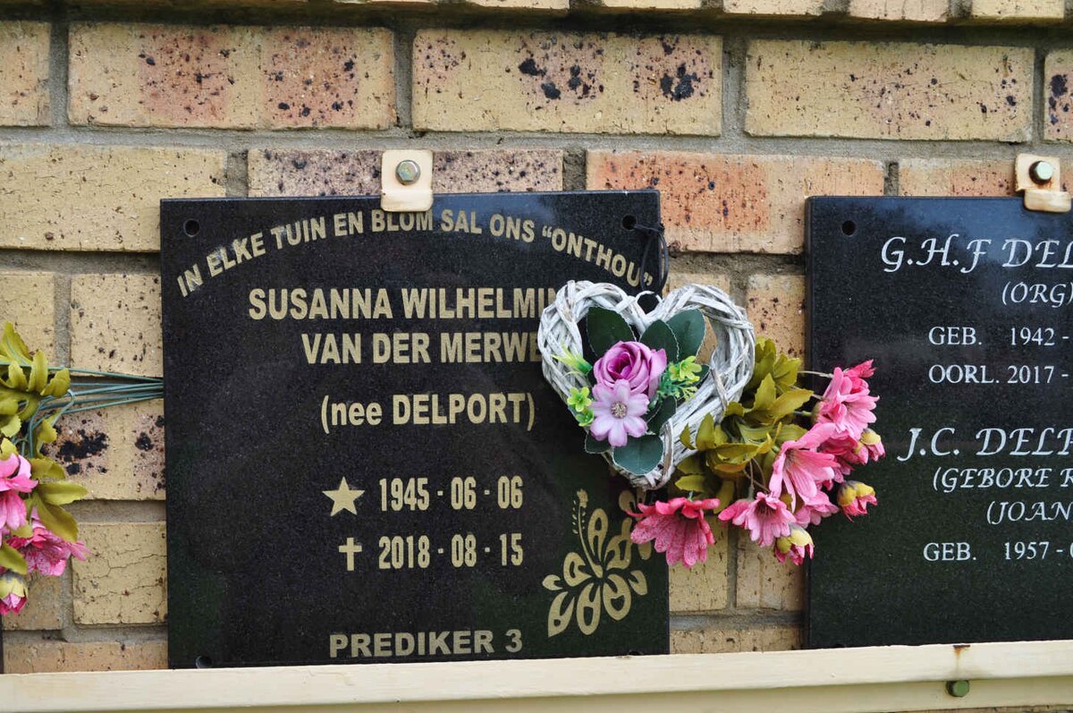 MERWE Susanna Wilhelmina, van der nee DELPORT 1945-2018
