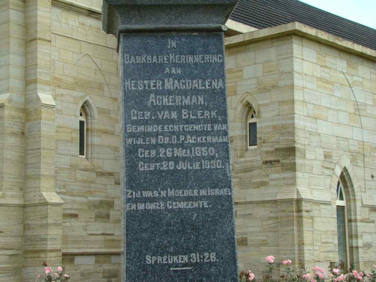ACKERMAN Hester Magdalena nee VAN BLERK 1850-1930