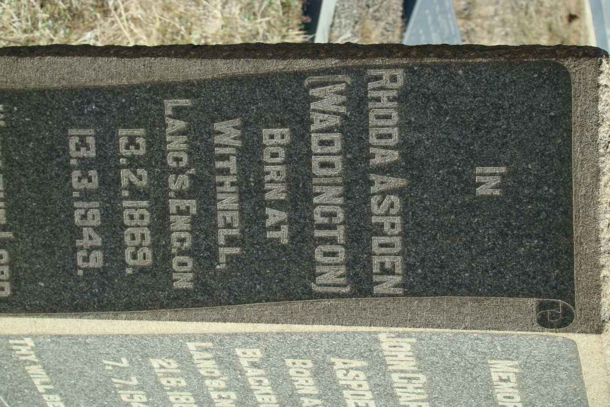 ASPDEN Rhoda nee WADDINGTON 1869-1949