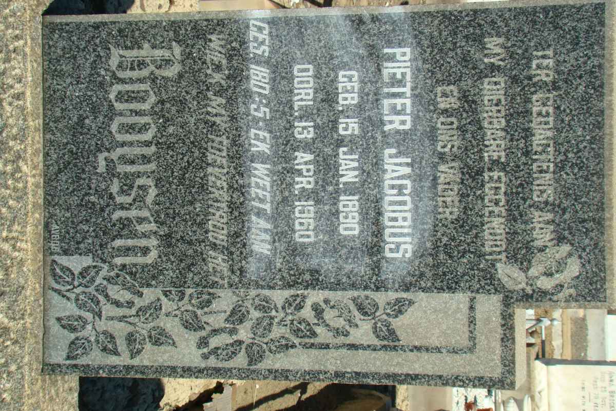 BOOYSEN Pieter Jacobus 1890-1960