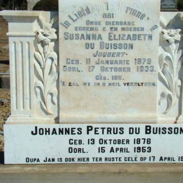 BUISSON Johannes Petrus, du 1876-1953 &amp; Susanna Elizabeth JOUBERT 1879-1933