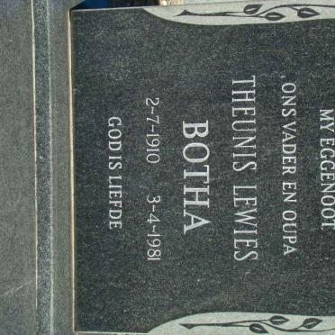 BOTHA Theunis Lewies 1910-1981