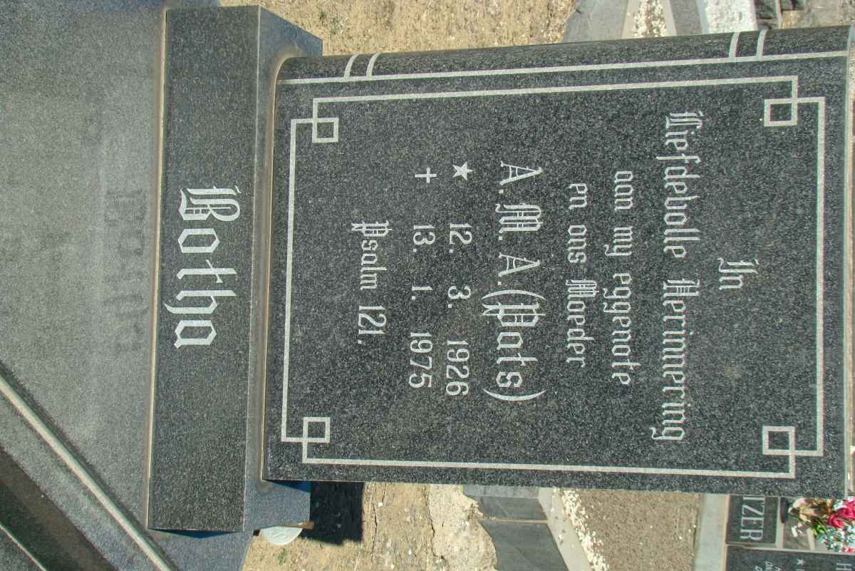 BOTHA A.M.A. 1926-1975