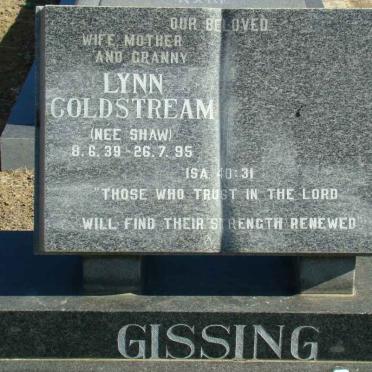 GISSING Lyn Goldstream nee SHAW 1939-1995