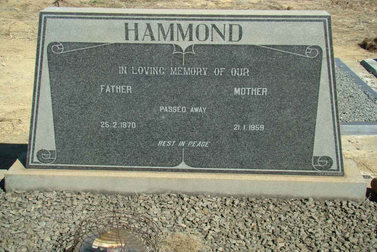 HAMMOND Father -1970 &amp; Mother -1959