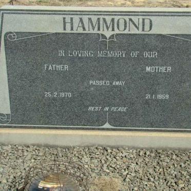 HAMMOND Father -1970 &amp; Mother -1959